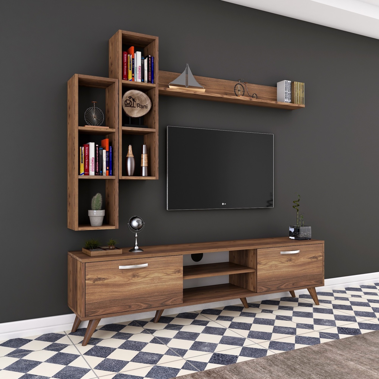 Unitate TV, M16 262, UnicUtil, Nuc, Lățime: 180 cm, Înălțime: 48,6 cm, Adâncime: 35 cm - view 2