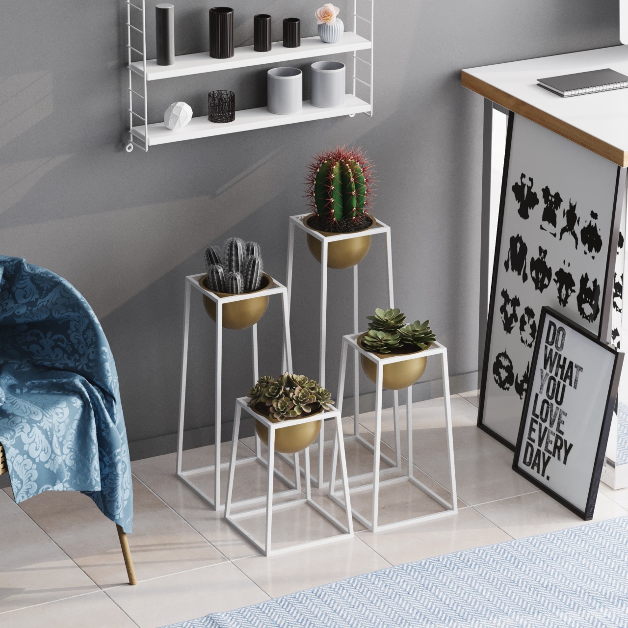 Vas Decorativ, Flame blaze, UnicUtil, Culoarea Alb Auriu - 2 | YEO