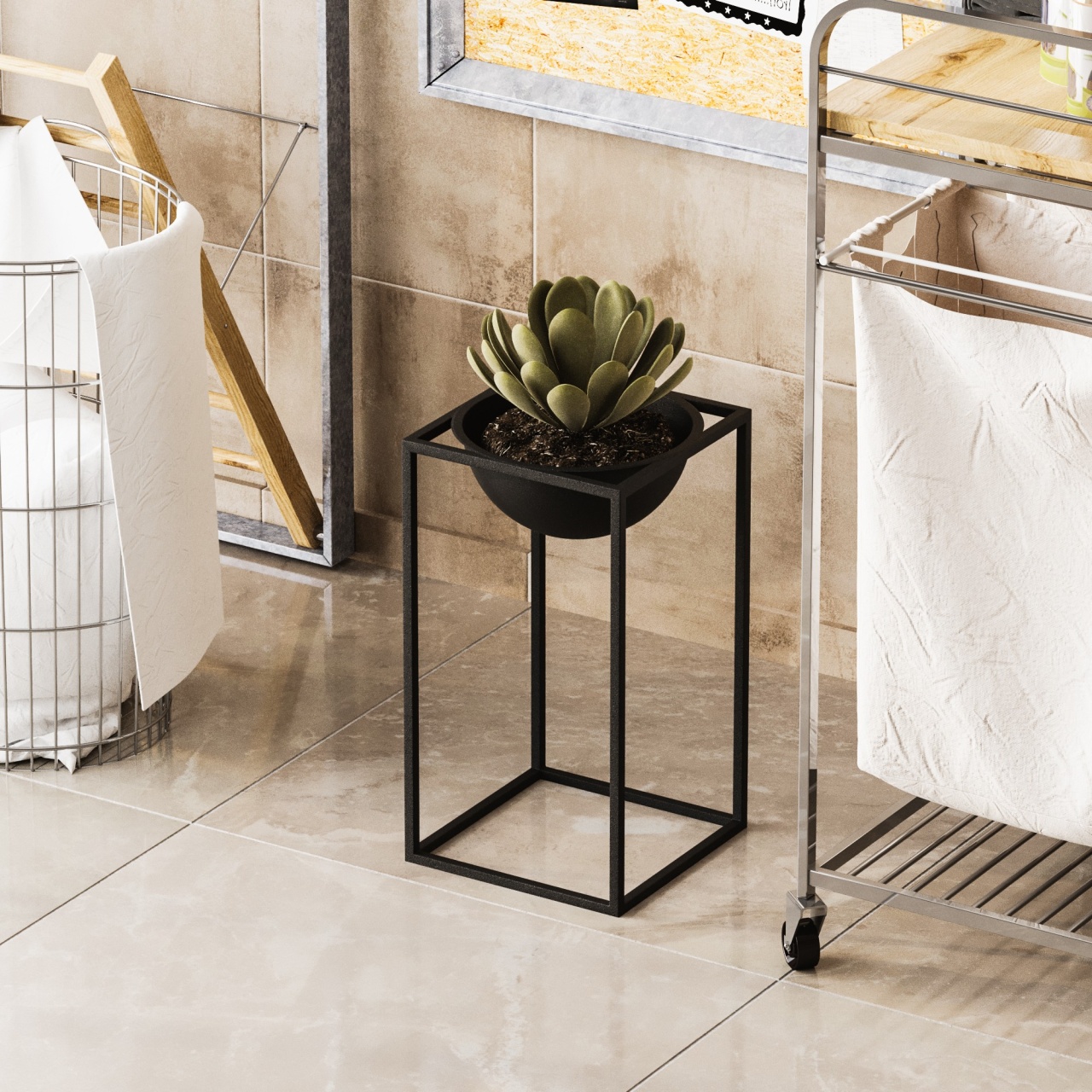 Vas Decorativ, Mist leaf, UnicUtil, Culoarea Negru