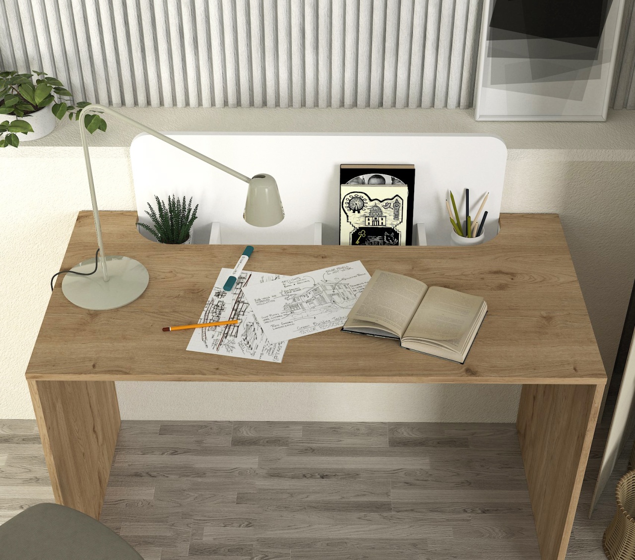 Birou, Modern Base, UnicUtil, Crem-Alb, UUDESK39 - 3 | YEO