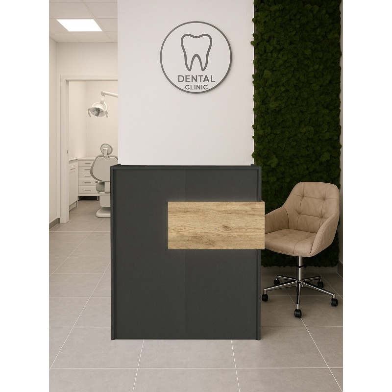 Birou recepție, Aloha LED Front Desk, UnicUtil, Gri-Bej - imagine 2