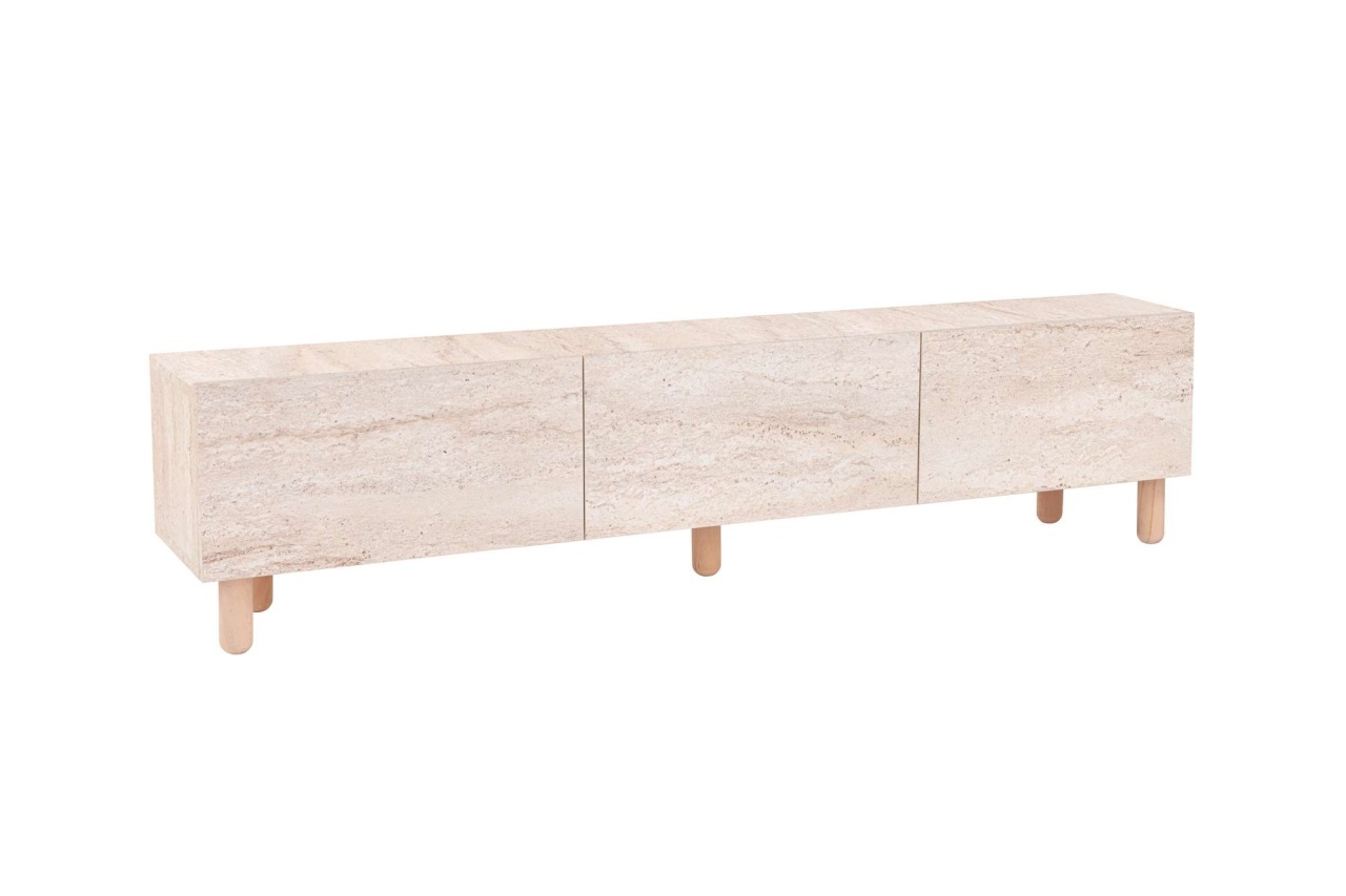 Comoda TV, Alvin Travertine, UnicUtil, Travertin, Lățime: 180 cm, Înălțime: 42 cm, Adâncime: 31,4 cm - view 6