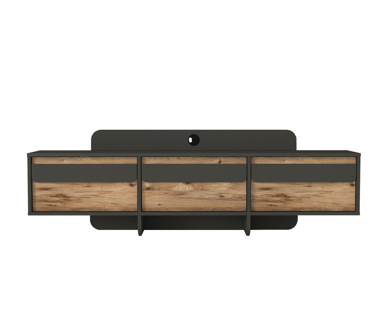 Comodă Tv Contemporary Line, 180 x 35 x 49, Antracit-Natur, UnicUtil - imagine 7