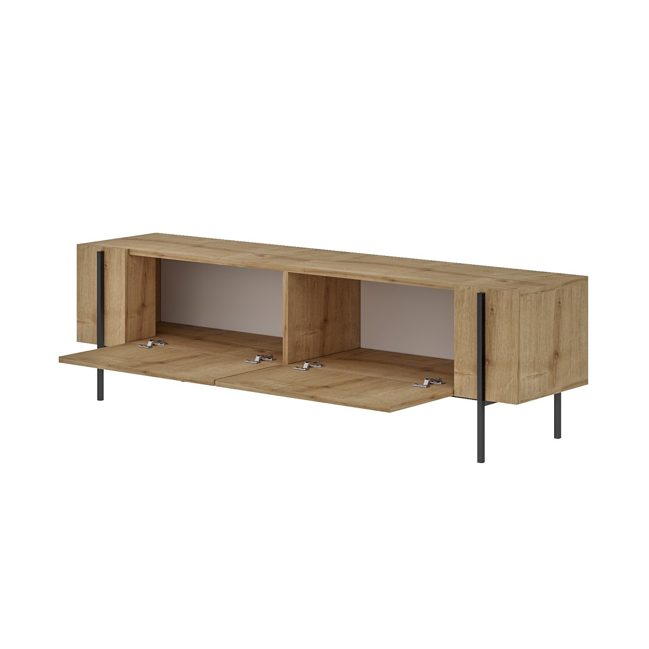Comoda TV, Herman Sapphire, UnicUtil, Stejar Safir, Lățime: 160 cm, Înălțime: 45,6 cm, Adâncime: 31,4 cm - view 8
