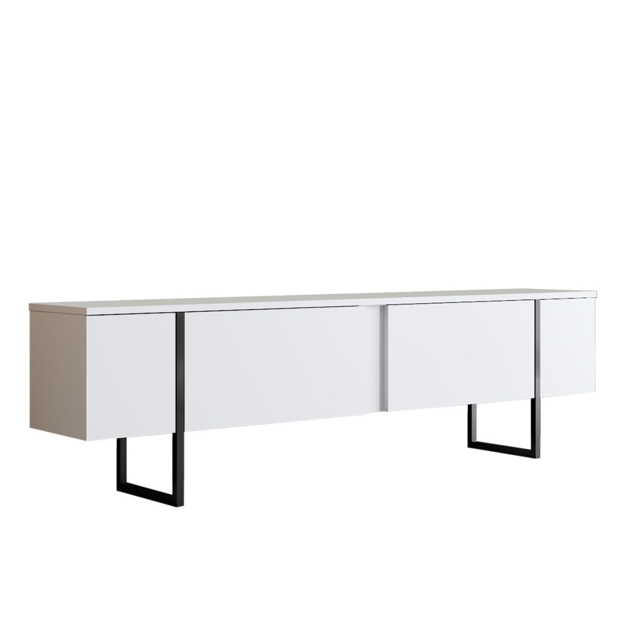 Comoda TV, Luxe White, UnicUtil, Alb-Negru, Lățime: 180 cm, Adâncime: 30 cm, Înălțime: 50 cm - view 6
