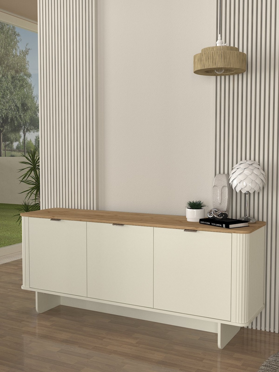 Comoda TV, Modern Accent, UnicUtil, Crem, UUCOM17 - 1 | YEO