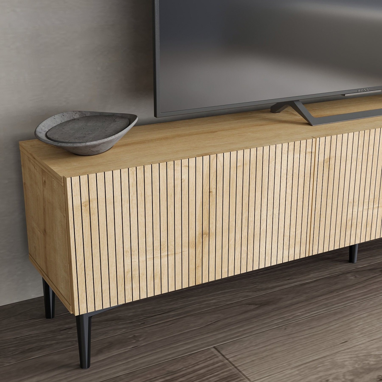 Comoda TV, Oscar Sapphire, UnicUtil, Stejar Safir, Lățime: 180 cm, Înălțime: 45 cm, Adâncime: 31,4 cm - view 4