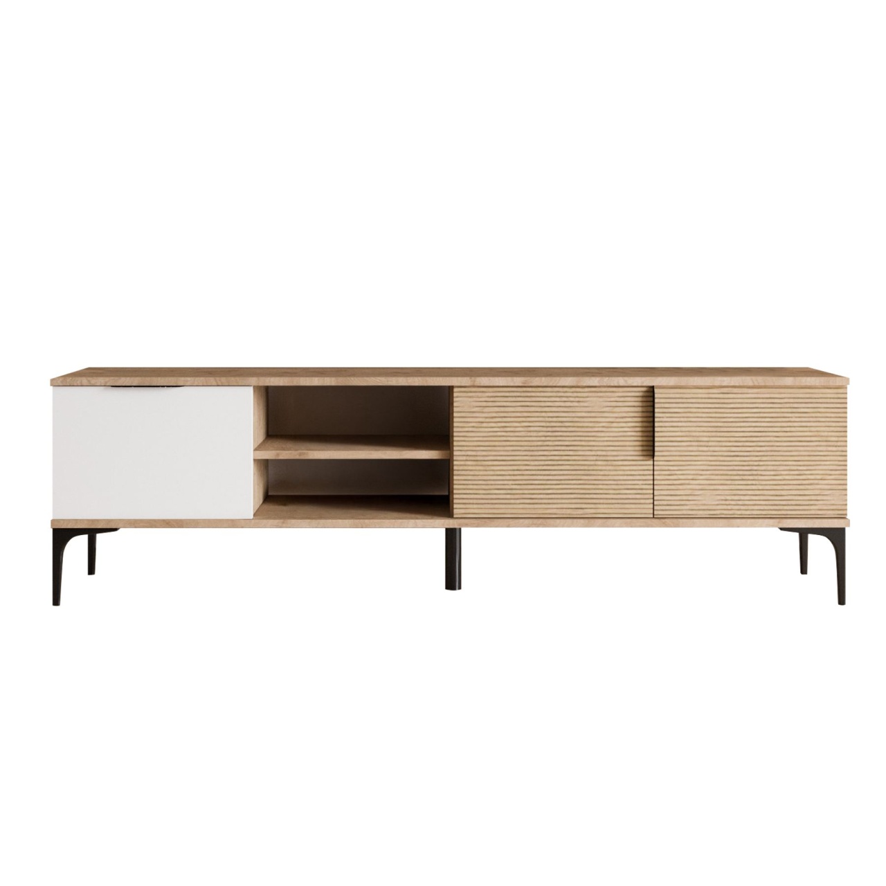 Comoda TV, Tarz White, UnicUtil, Stejar alb,Lățime: 180 cm, Înălțime: 49 cm, Adâncime: 33 cm - view 3