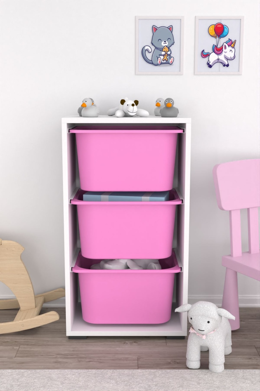 Dulap multifunctional, Drift echo, UnicUtil, Culoarea Alb Roz - 1 | YEO