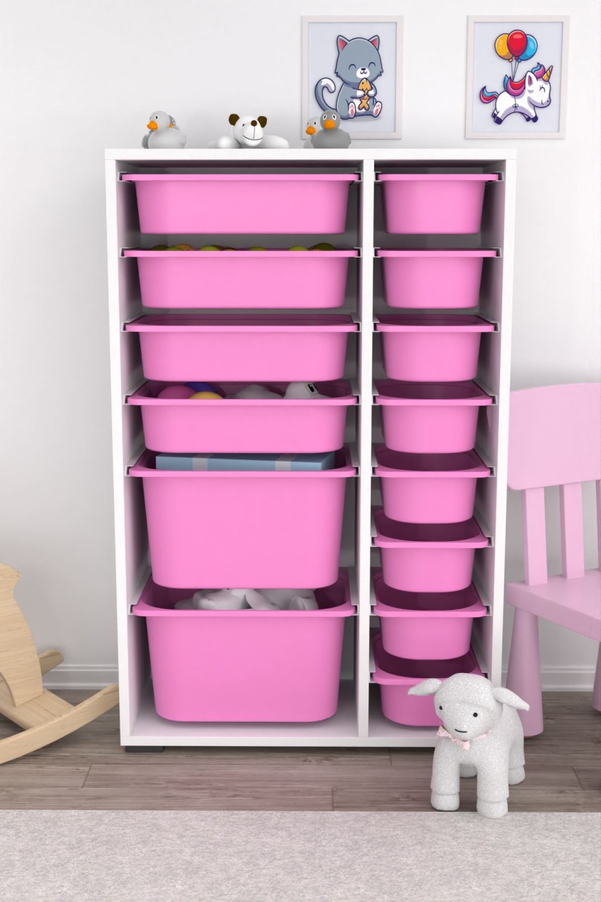Dulap multifunctional, Echo vine, UnicUtil, Culoarea Alb Roz - 1 | YEO