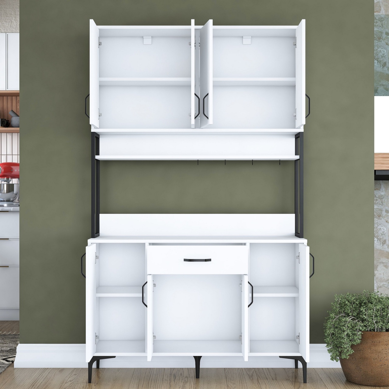 Dulap multifuncțional, Je127 2984, UnicUtil, Alb, Lățime: 120 cm, Înălțime: 198,6 cm, Adâncime: 40 cm - view 3