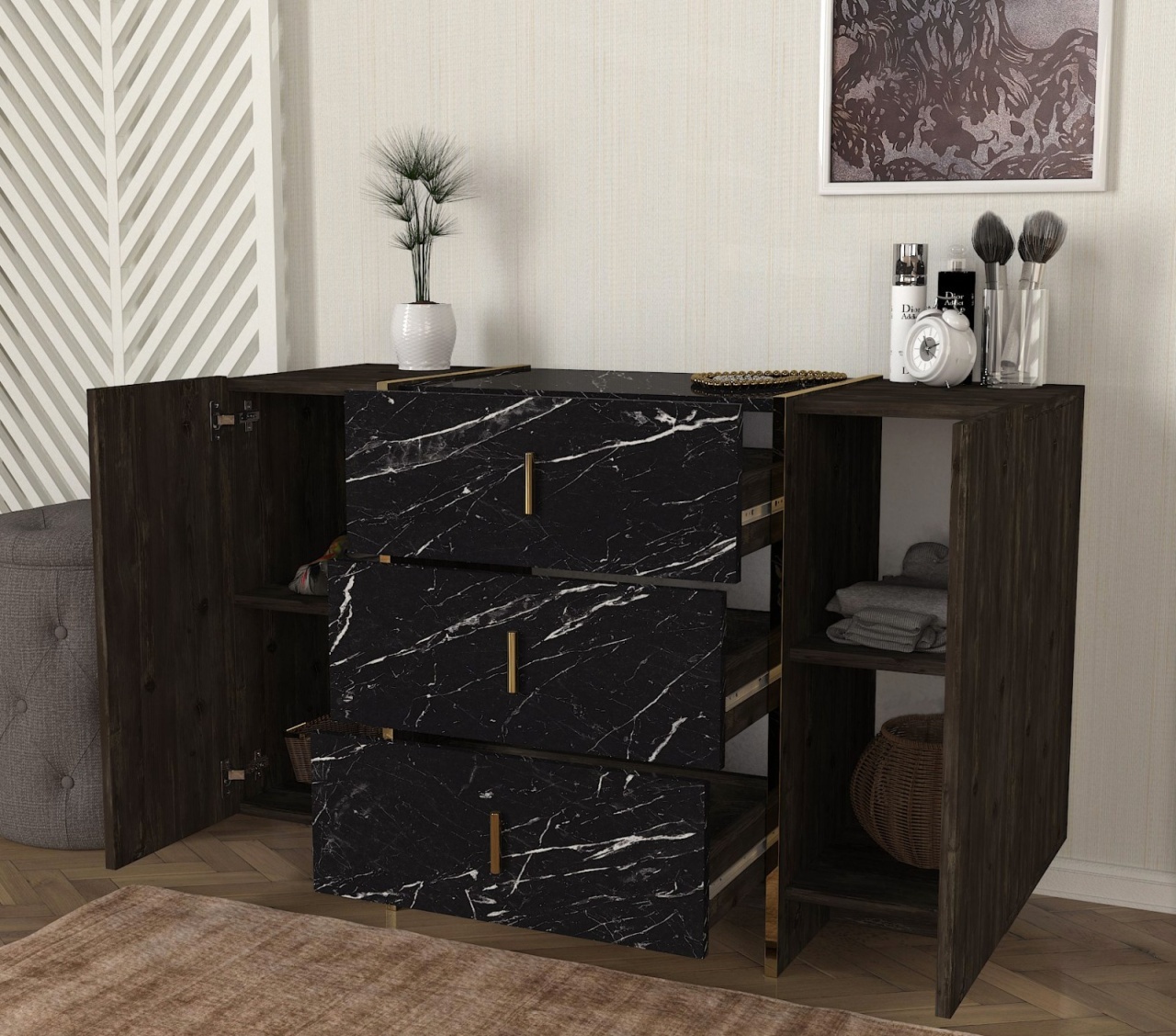 Dulap, Nordic Frame, UnicUtil, Maro-Marmura, UUORG79 - 1 | YEO