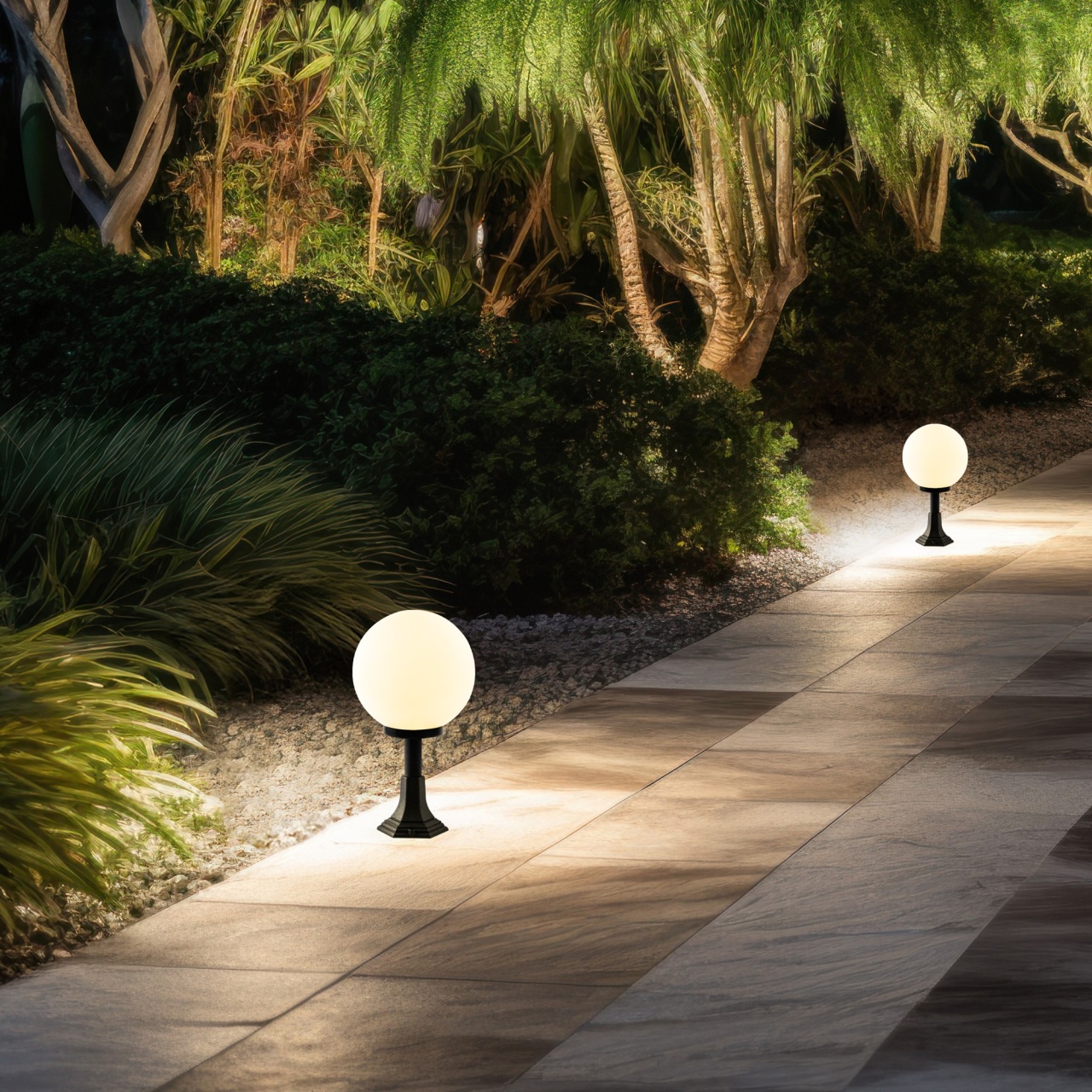 Lampadar Exterior, Ripple mist, UnicUtil, Culoarea Negru - 1 | YEO