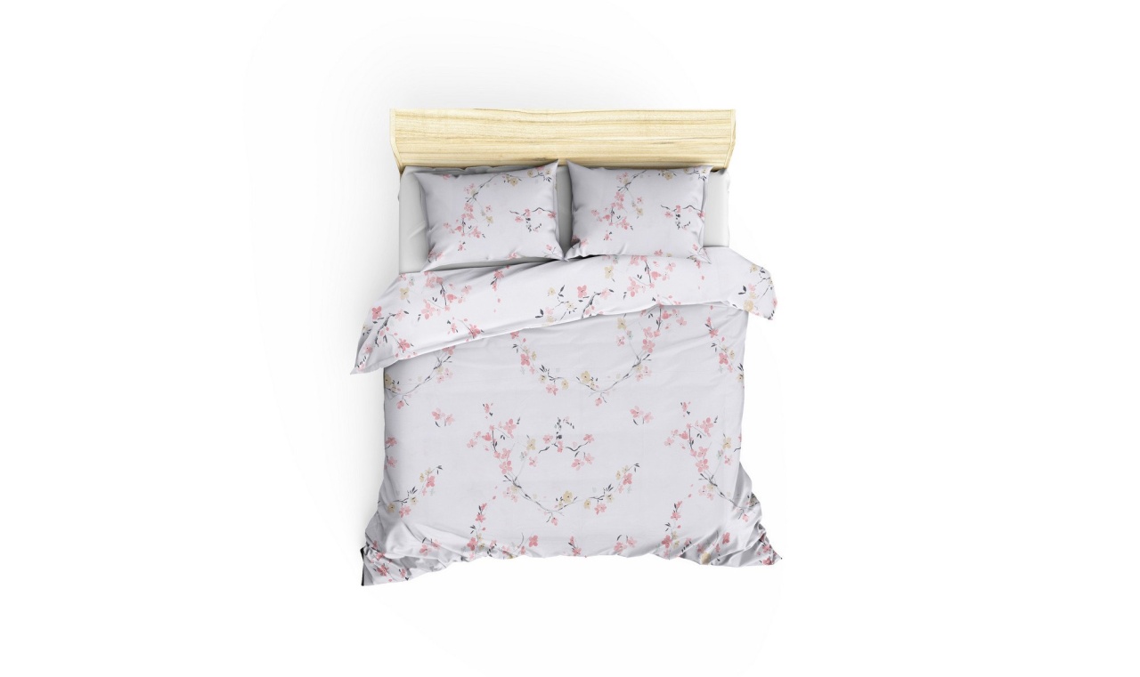 Lenjerie de pat, Double Quilt Cover Set, Ridge combo, UnicUtil, Culoarea Alb Somon - 1 | YEO