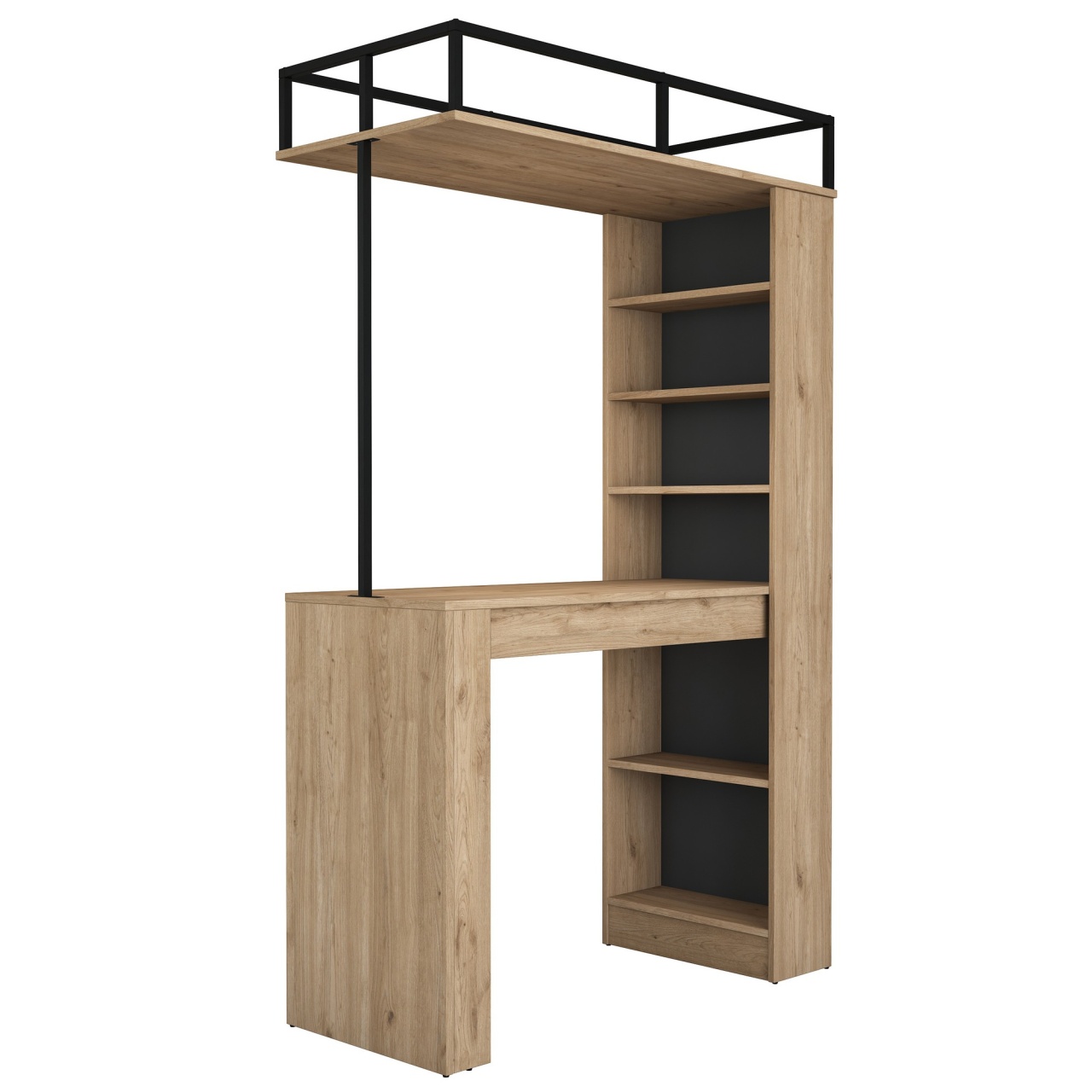 Masă de sufragerie, Ja117 3173, UnicUtil, Nuc-Negru, Lățime: 120 cm, Înălțime: 198,8 cm, Adâncime: 55,6 cm - imagine 10