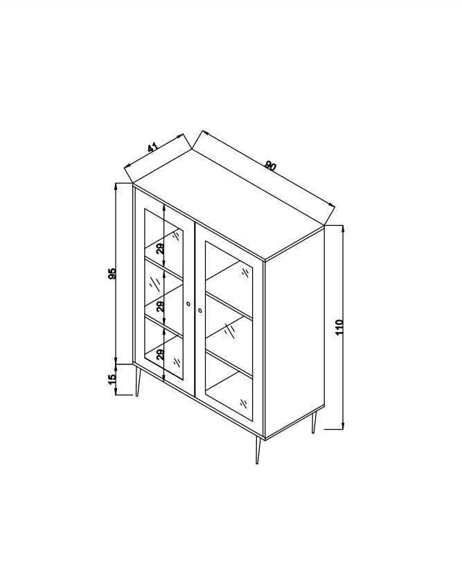 Masa decor, Hazeran Sideboard, UnicUtil, Stejar, Lățime: 40 cm, Lungime: 90 cm, Înălțime: 110 cm - view 4