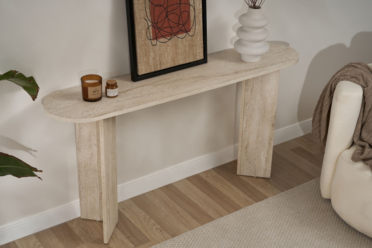 Masa decor, Sira Travertine, UnicUtil, Travertin, Lățime: 150 cm, Înălțime: 75 cm, Adâncime: 35 cm - view 3