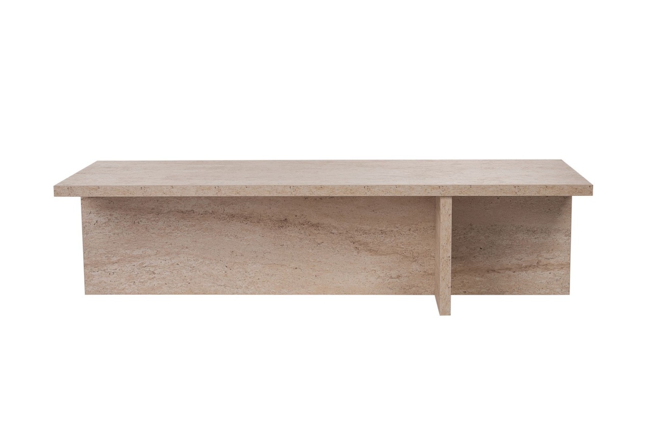 Măsuţă de cafea, Harbor Travertine, UnicUtil, Travertin, Lățime: 120 cm, Înălțime: 30 cm, Adâncime: 45 cm - view 6