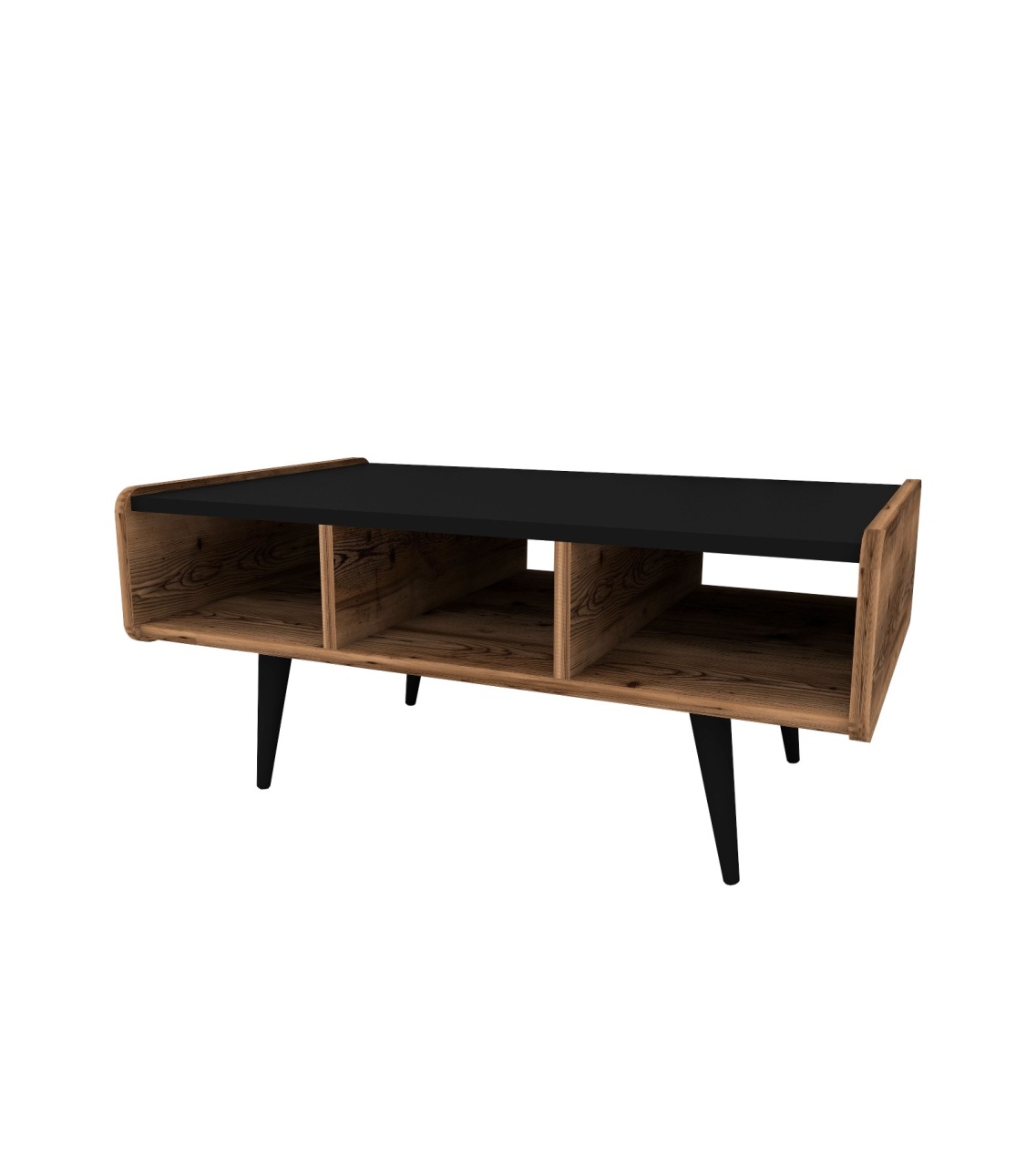 Măsuţă de cafea, Line Light, UnicUtil, Nuc deschis, Înălțime: 40 cm, Lățime: 90 cm, Adâncime: 56 cm - view 4