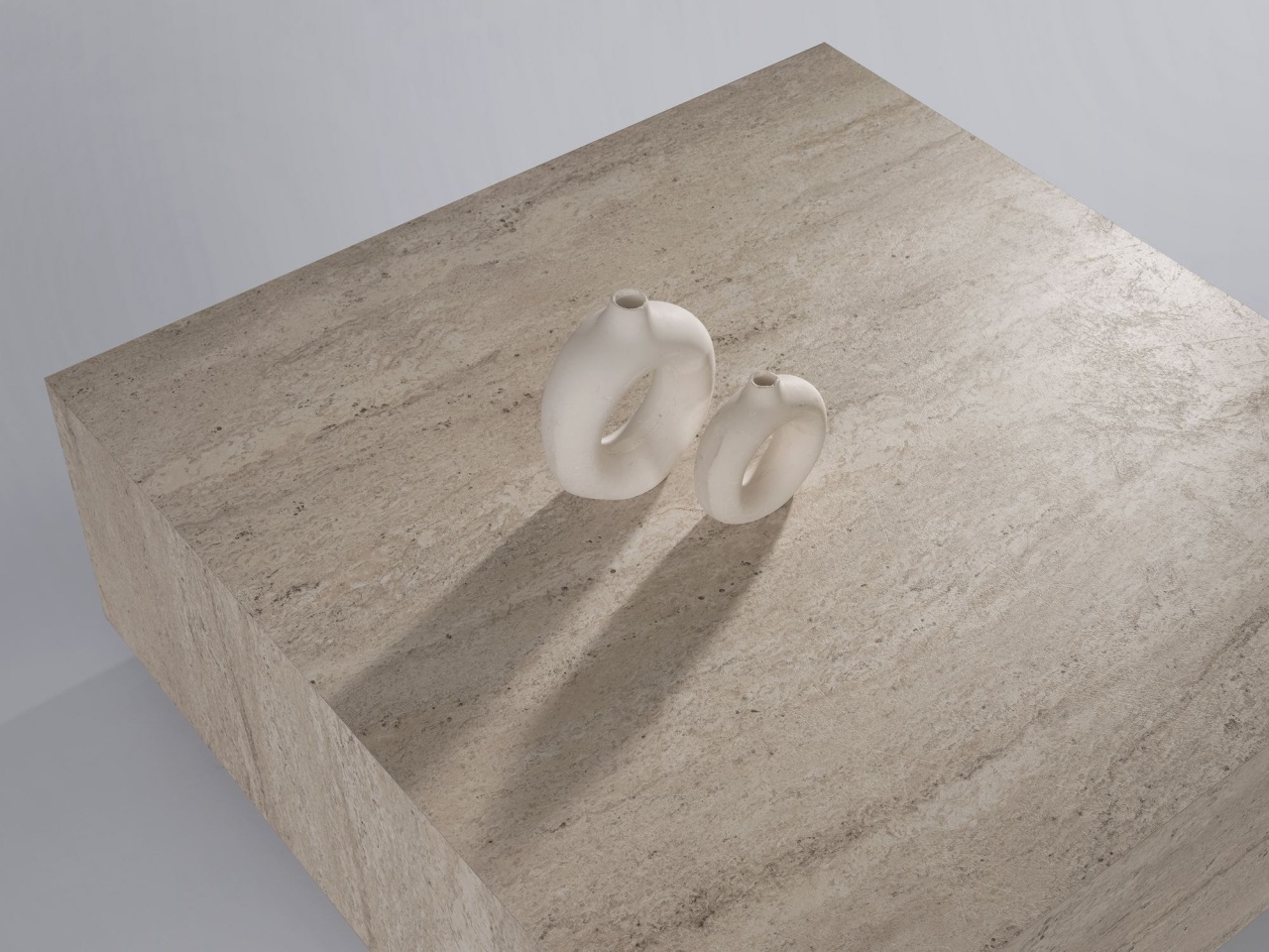 Măsuţă de cafea, Lizbon 9543, UnicUtil, Travertin, Lățime: 90 cm, Înălțime: 35,5 cm, Adâncime: 90 cm - imagine 2