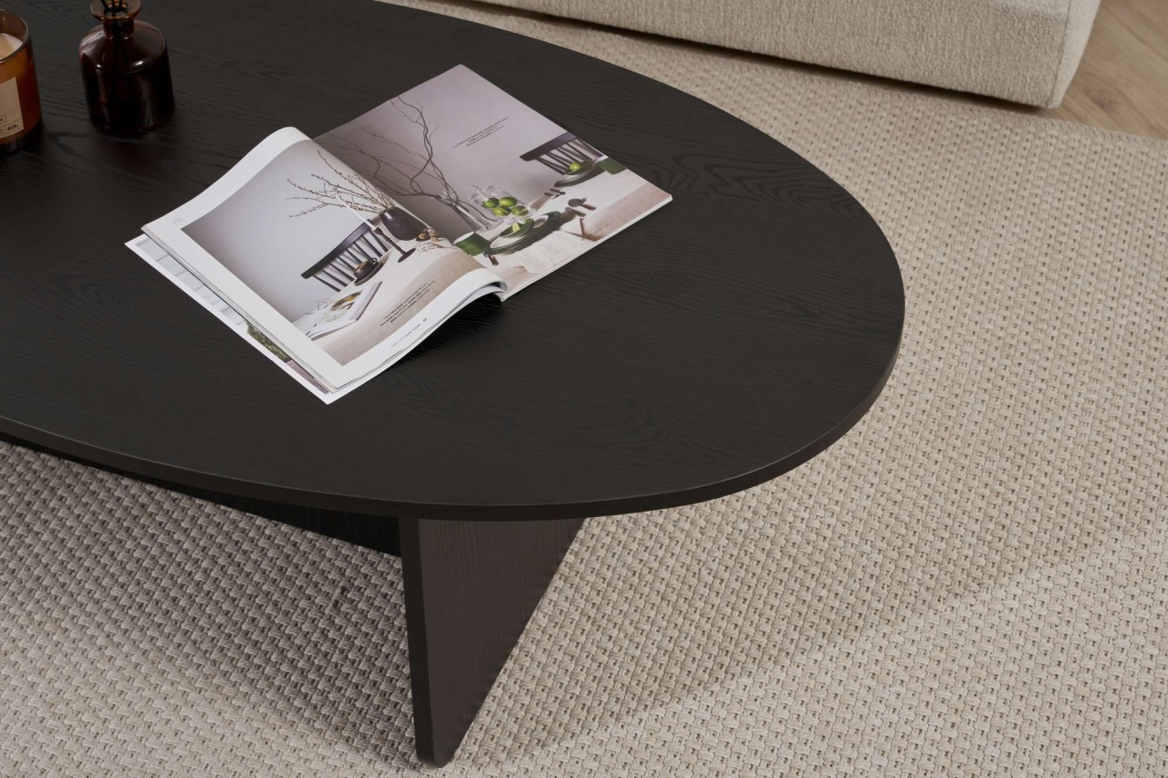 Măsuţă de cafea, Orba Wood, UnicUtil, Negru din lemn, Lățime: 120 cm, Înălțime: 40 cm, Adâncime: 65 cm - imagine 6