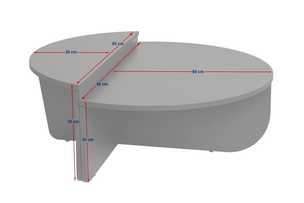 Măsuţă de cafea, Orion White, UnicUtil, Alb, Lemn-Negru, Lățime: 90 cm, Înălțime: 30 cm, Adâncime: 60 cm - view 7