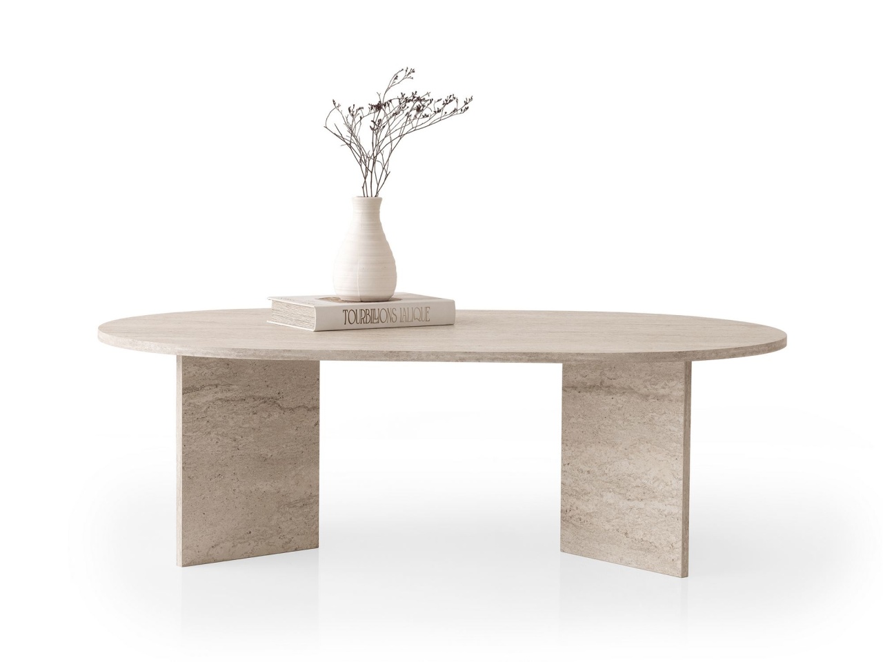 Măsuţă de cafea, Oscar 9544, UnicUtil, Travertin, Lățime: 128 cm, Înălțime: 42 cm, Adâncime: 80 cm - view 3