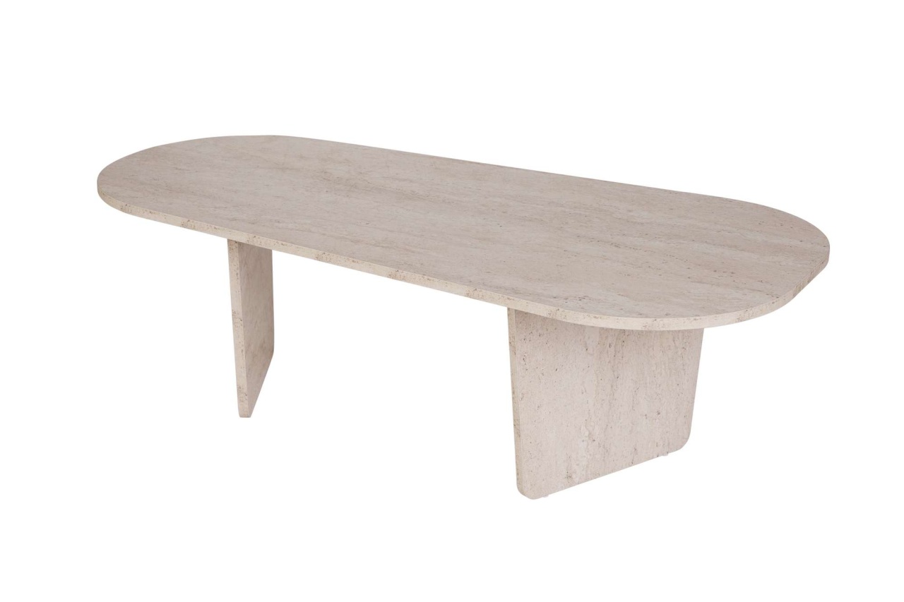 Măsuţă de cafea, Ovalis Travertine, UnicUtil, Travertin, Lățime: 130 cm, Înălțime: 40 cm, Adâncime: 65 cm - view 6