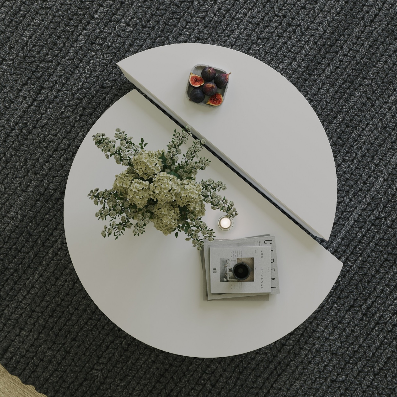 Măsuţă de cafea, Podium White, UnicUtil, Alb, Lățime: 90 cm, Înălțime: 30 cm, Adâncime: 60 cm - view 4