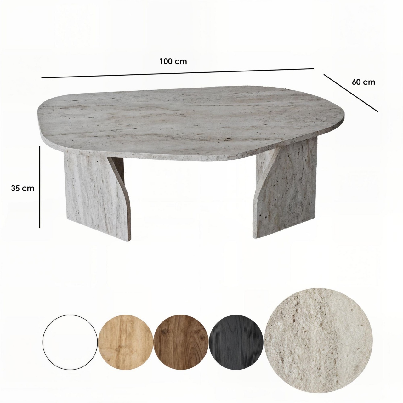 Măsuţă de cafea, Rock Travertine, UnicUtil, Travertin, Lățime: 100 cm, Înălțime: 35 cm, Adâncime: 60 cm - view 10