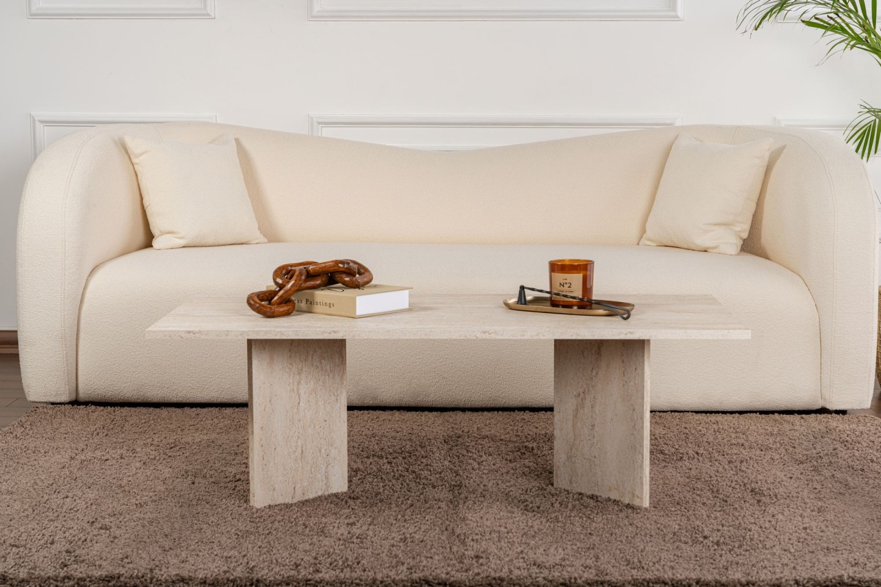 Măsuţă de cafea, Sabin Travertine, UnicUtil, Travertin, Lățime: 119 cm, Înălțime: 40 cm, Adâncime: 60 cm - view 6