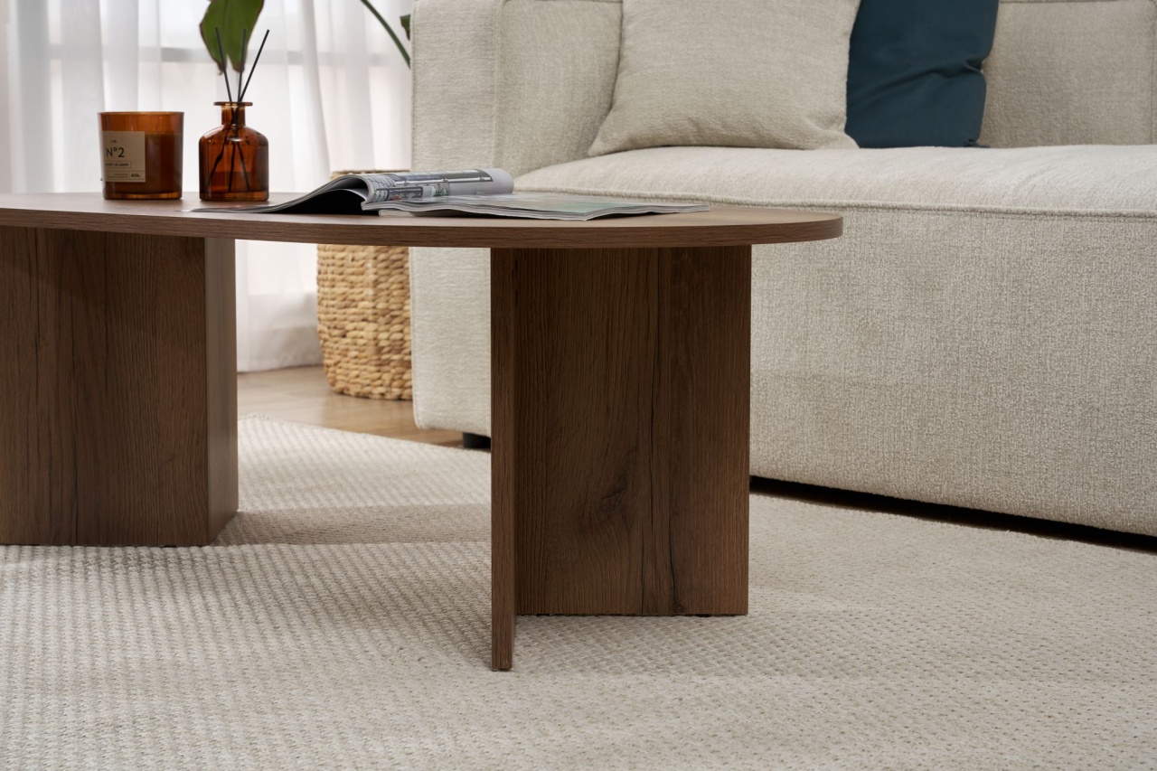 Măsuţă de cafea, Sable Vnt, UnicUtil, Nuc, Lățime: 119 cm, Înălțime: 40 cm, Adâncime: 60 cm - view 8