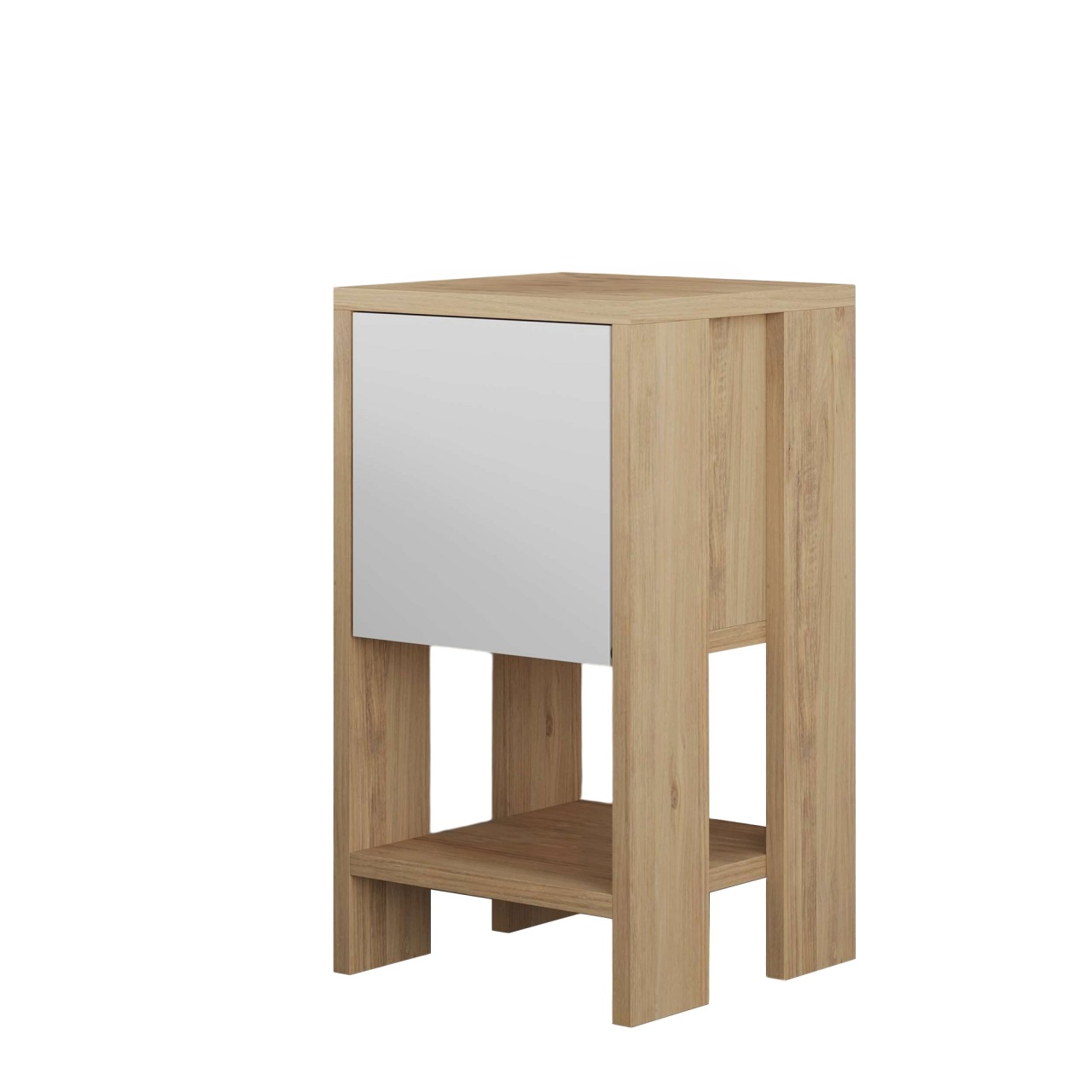 Noptieră, Ema Sapphire, UnicUtil, Stejar Safir-Alb, Lățime: 30 cm, Înălțime: 55 cm, Adâncime: 30 cm - view 4