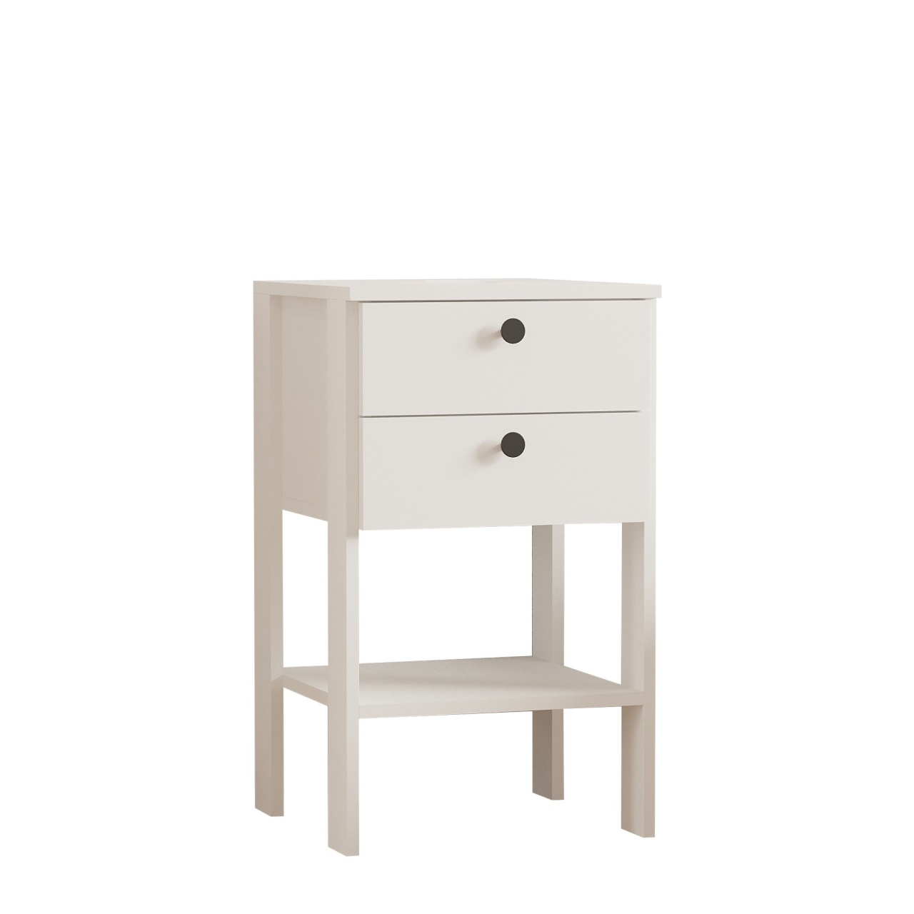 Noptieră, Ruzisa White, UnicUtil, Alb, Lățime: 44 cm, Înălțime: 75 cm, Adâncime: 44 cm, 835PUQ2707 - view 3