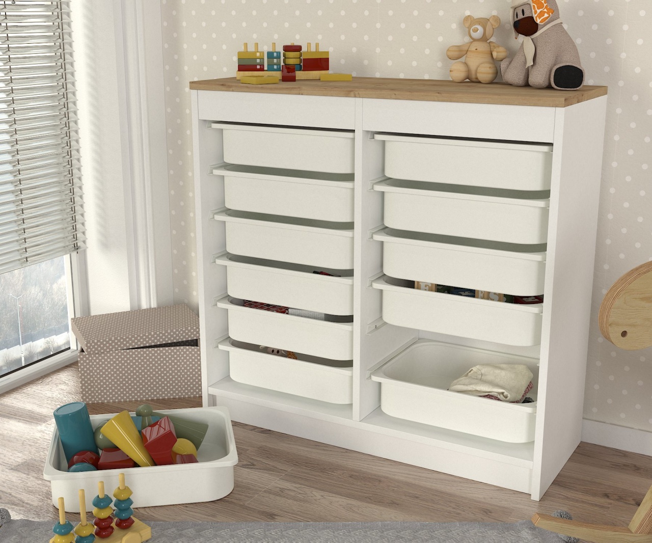 Organizator, Compact Storage, UnicUtil, 89 x 34 x 85 cm, Alb-Maro, UUORG19 - 3 | YEO