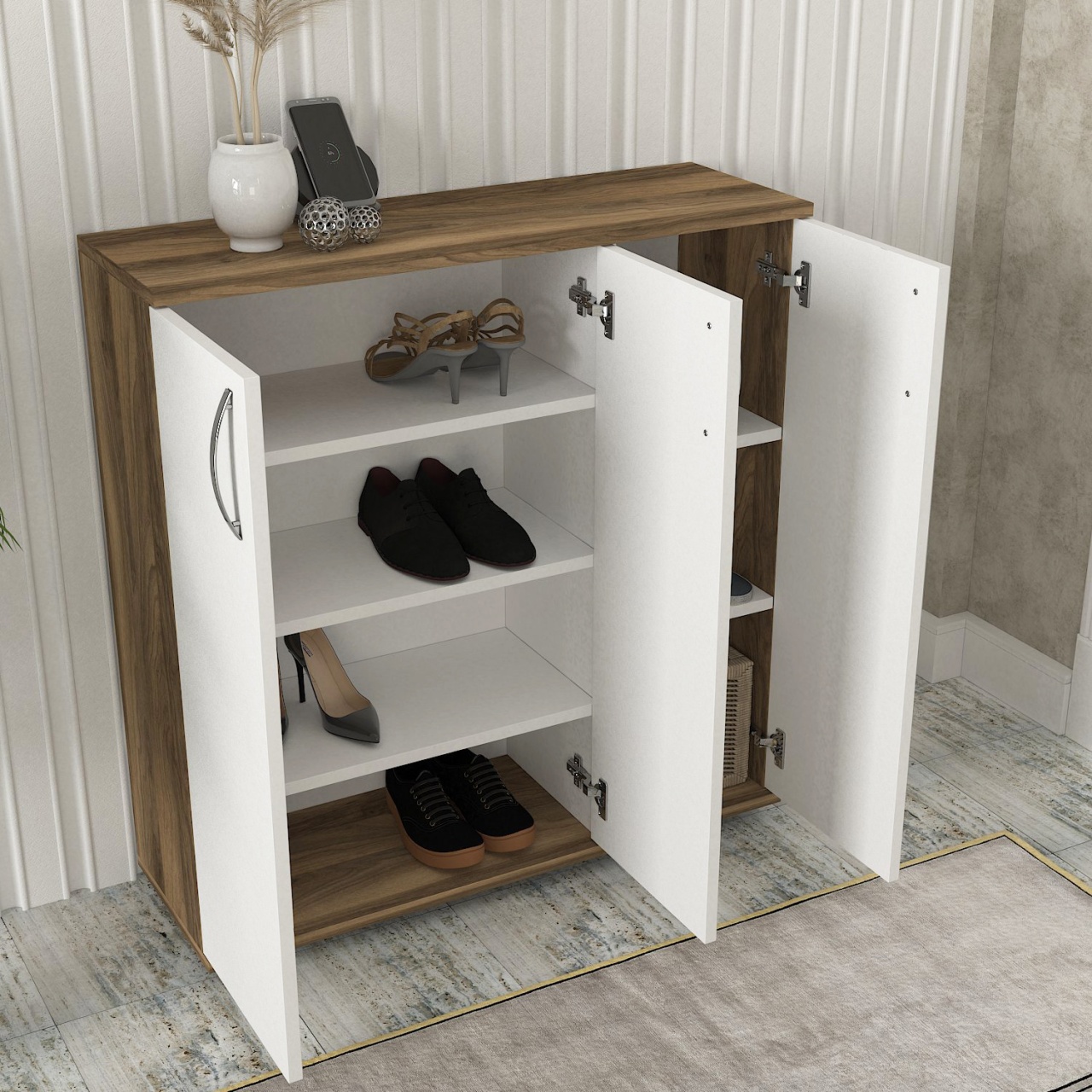 Pantofar, White Oak, UnicUtil, 89.1 x 29.5 x 93 cm, Alb-Maro - imagine 5
