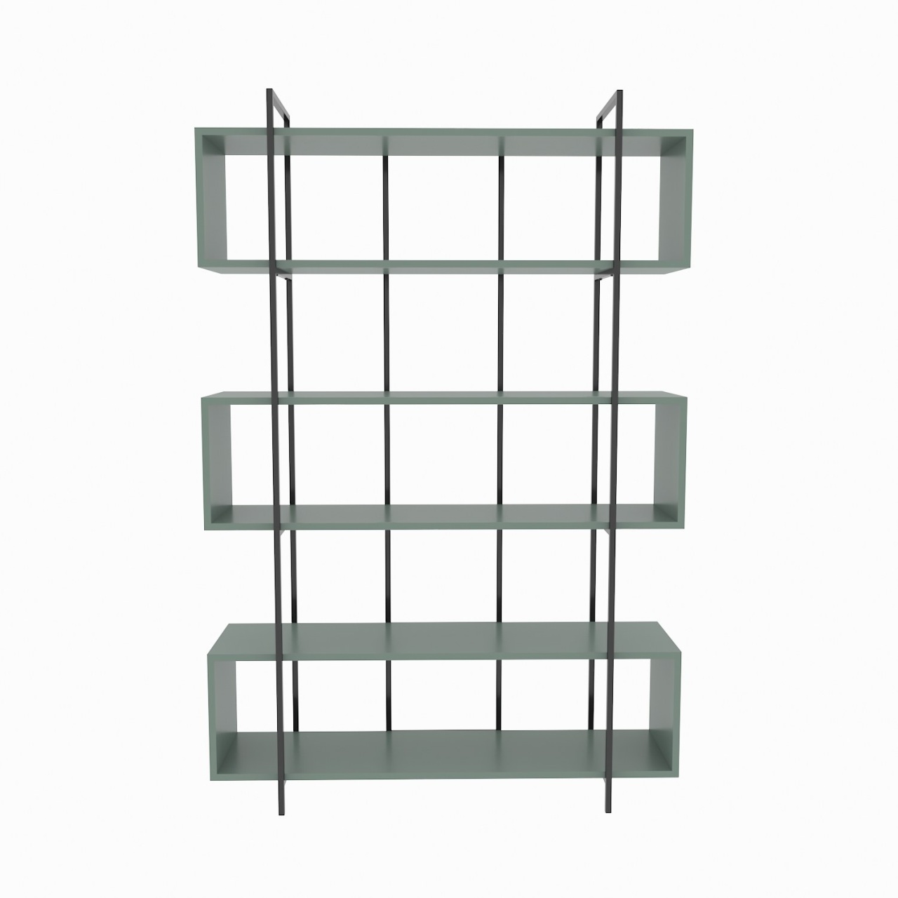 Raft de cărți, Bruti Green, UnicUtil, Verde-Negru, Lățime: 120 cm, Înălțime: 180 cm, Adâncime: 29,6 cm - view 5