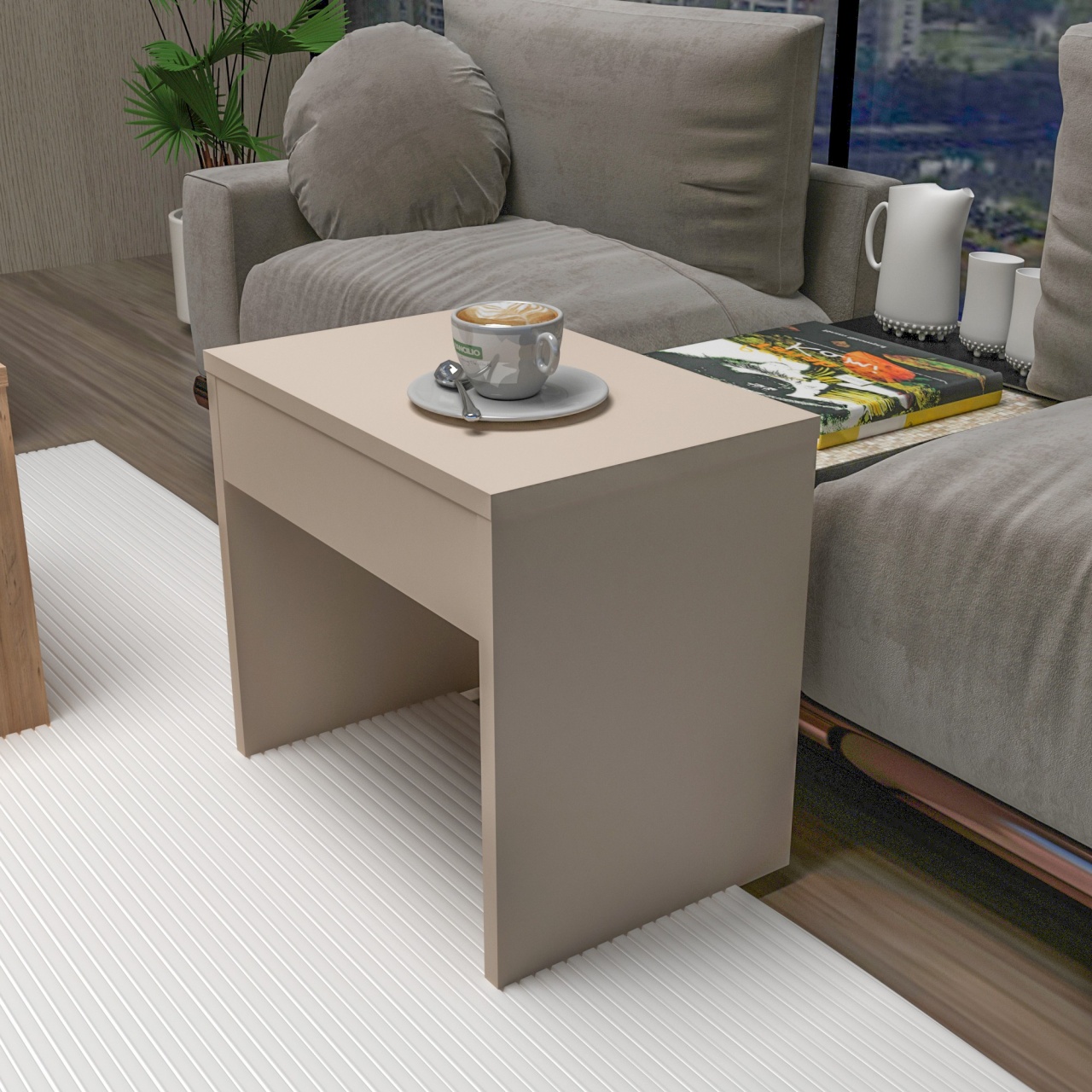 Set de măsuțe de cafea, Sartos Atlantic, UnicUtil, Pin Atlantic-Bej, Lățime: 100 cm, Înălțime: 37 cm, Adâncime: 40 cm - view 6