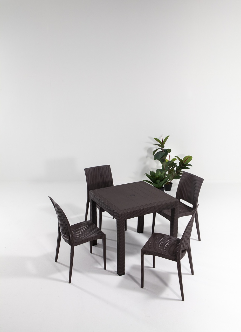 Set Gradina - Masa si Scaune (5 Bucati), Drift blaze, UnicUtil, Culoarea Maro