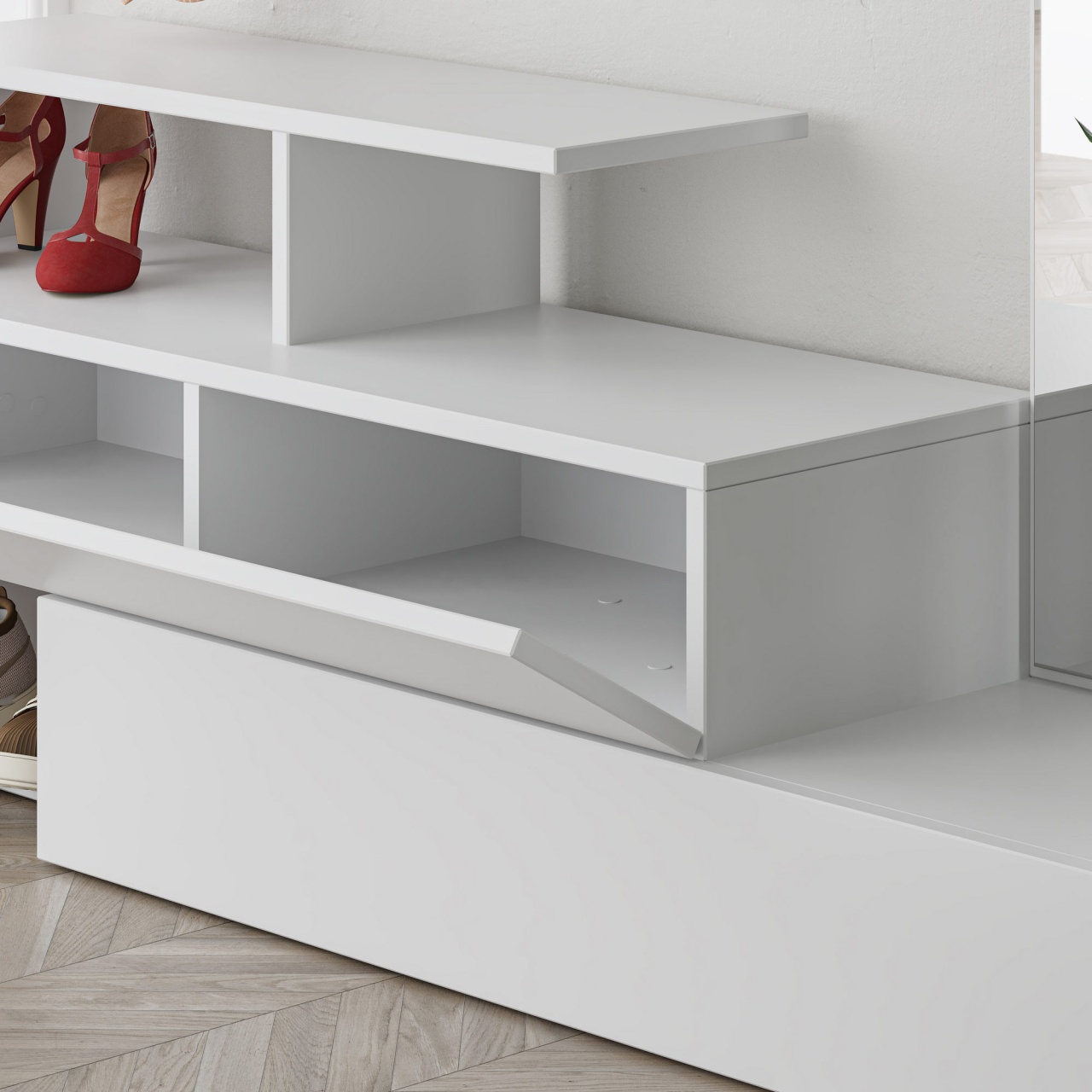 Stand de hol, Ramda White, UnicUtil, Alb, Lățime: 137 cm, Înălțime: 54,5 cm, Adâncime: 35 cm - view 7
