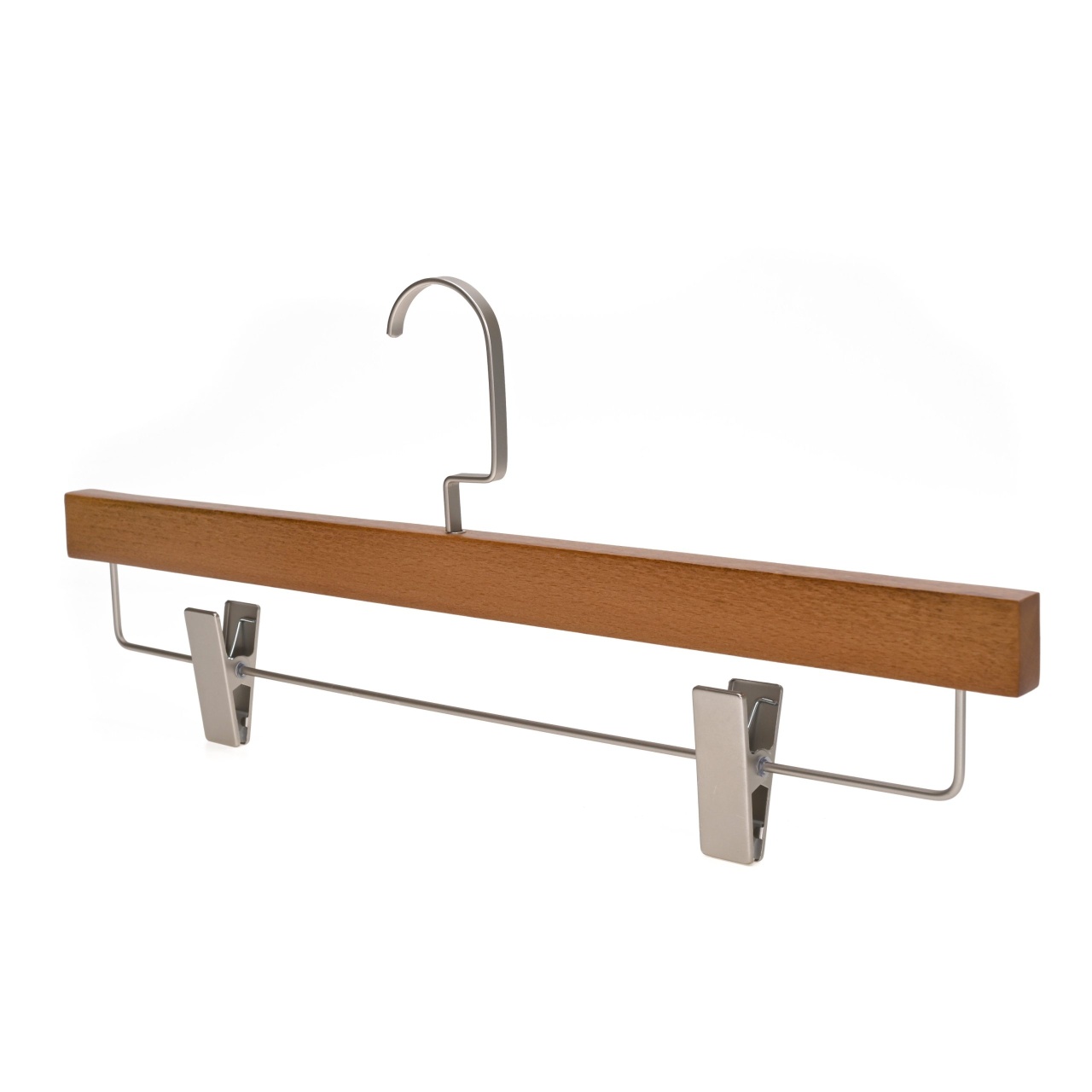 Umeraș de lux din lemn cu clipsuri metalice, Maro, 1 bucata - imagine 3