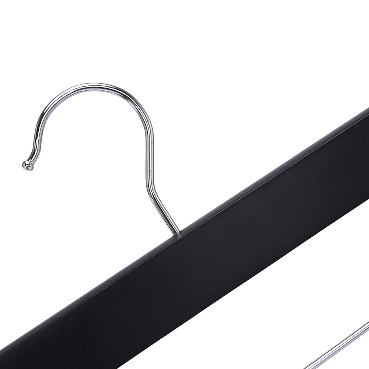 Umeraș din lemn cu clipsuri pentru pantaloni si fuste, Negru, 1 bucata - imagine 8