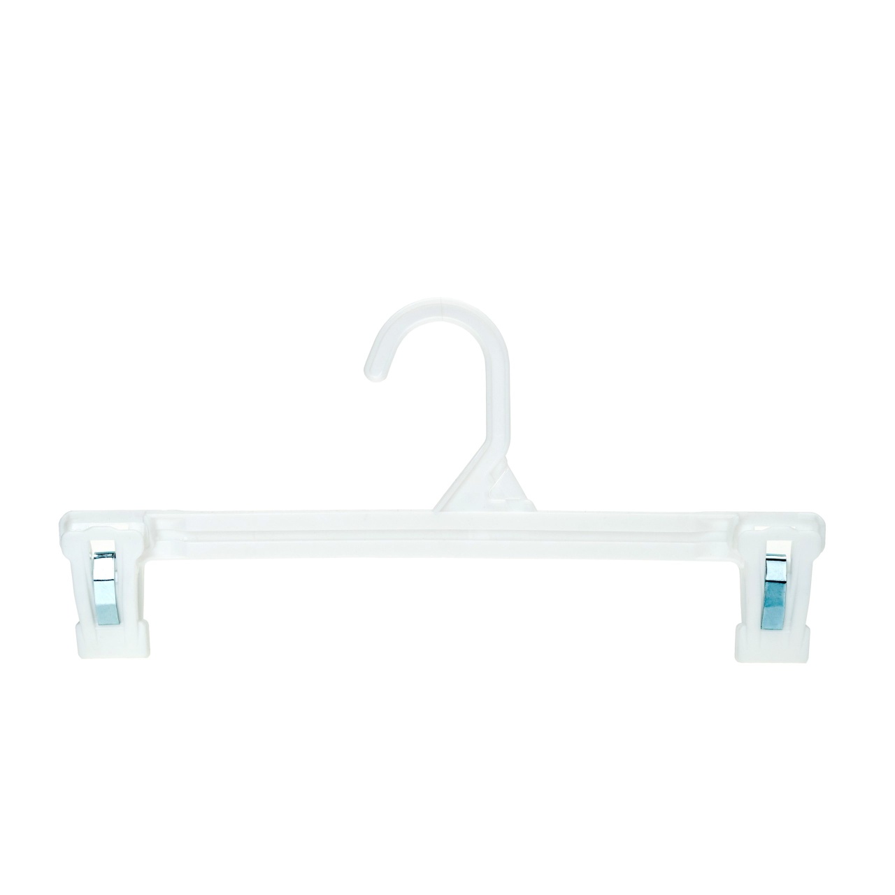 Umeraș din Plastic cu clipsuri, pentru pantaloni/fuste, Alb, 1 bucata - imagine 3