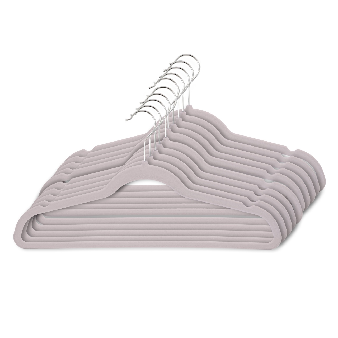 Umeraș din plastic dur acoperit cu catifea anti-alunecare, Crem, 1 bucata - imagine 5