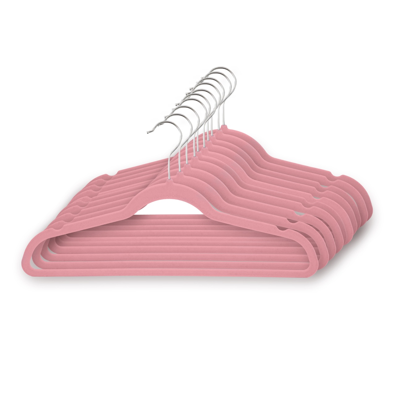 Umeraș din plastic dur acoperit cu catifea anti-alunecare, Roz, 1 bucata - imagine 6