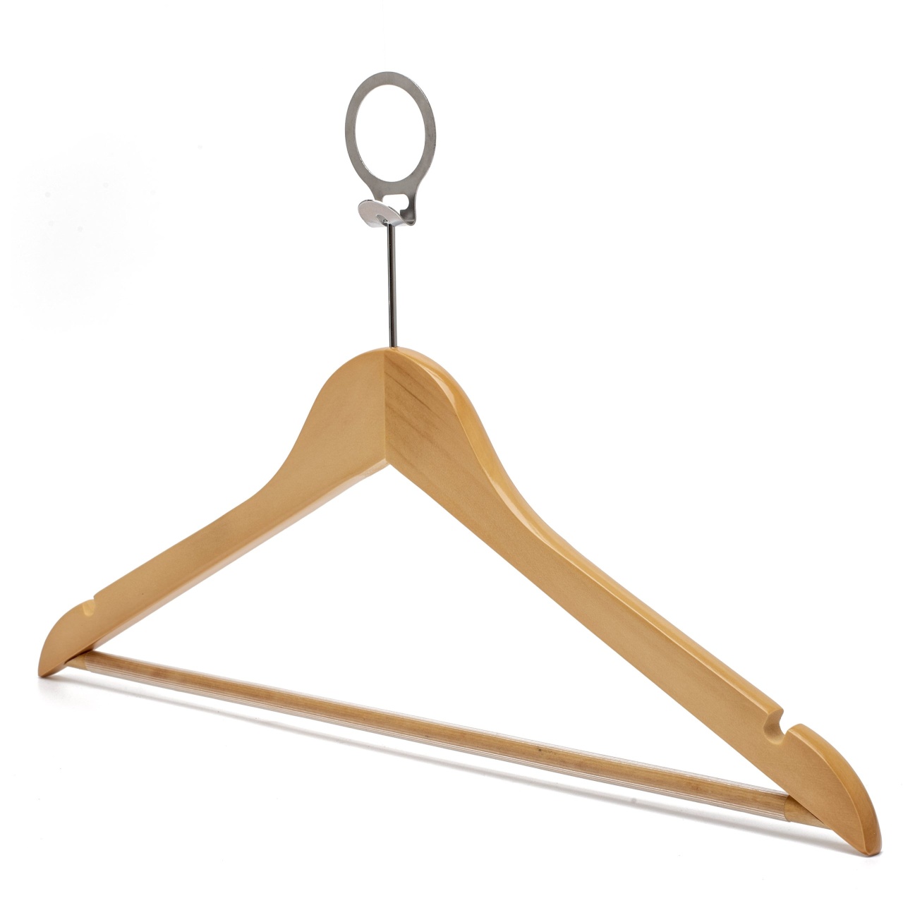 Umeraș Hotel din lemn de artar cu cârlig antifurt, Natur, 1 bucata - imagine 4