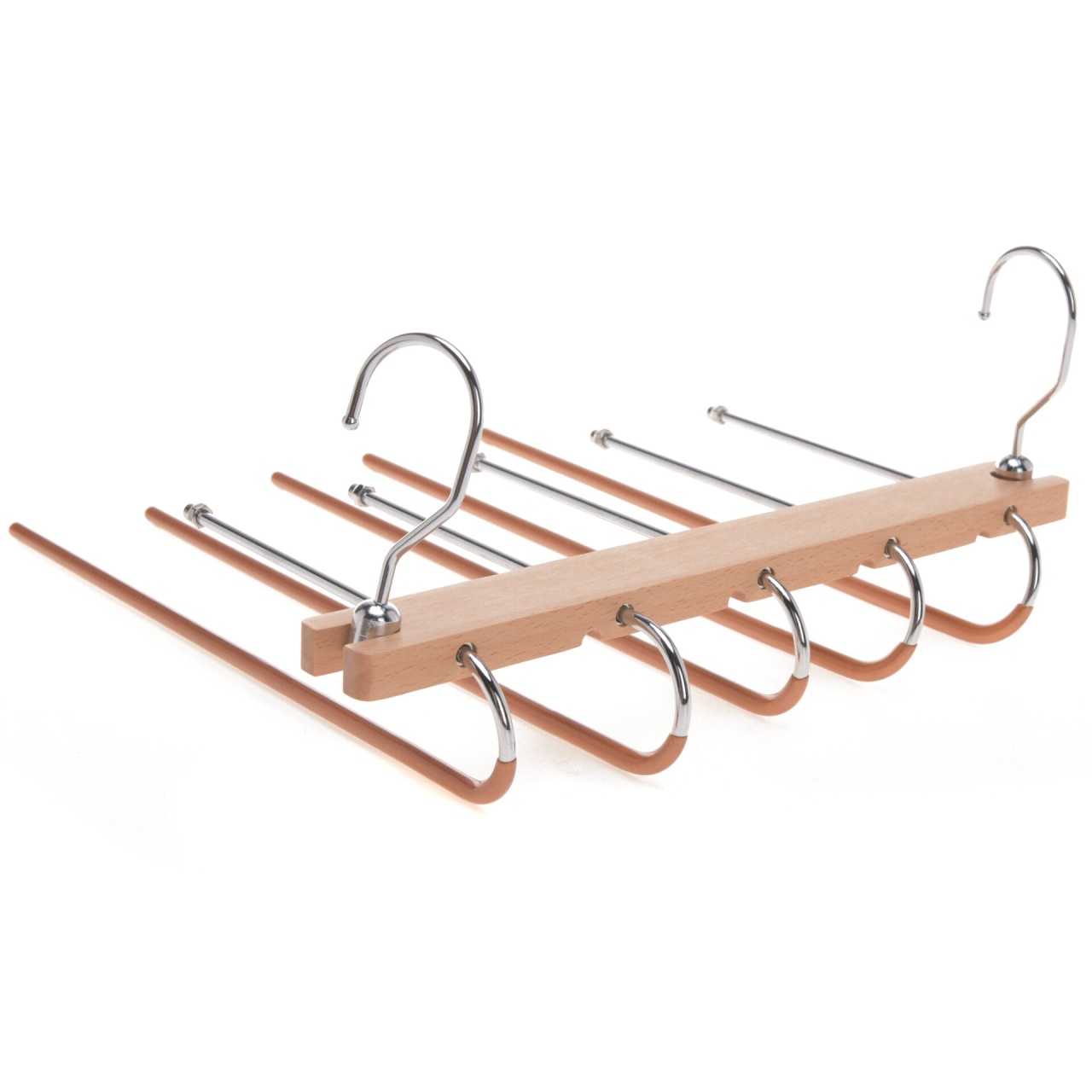 Umeraș pliabil din lemn, cu 5 brate, Natur, 1 bucata - imagine 7