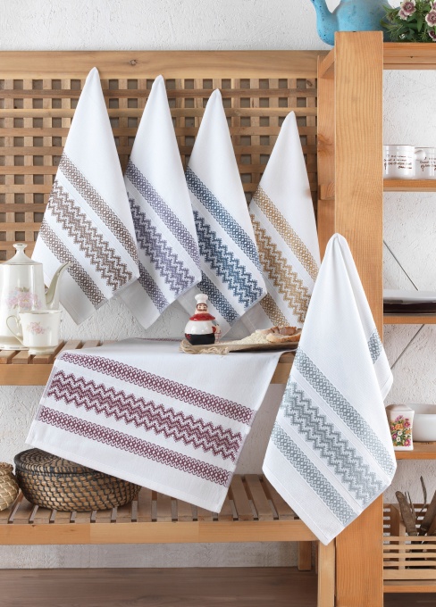 Set de prosoape 6 bucati, Luxury Touch, UnicUtil, Multicolor