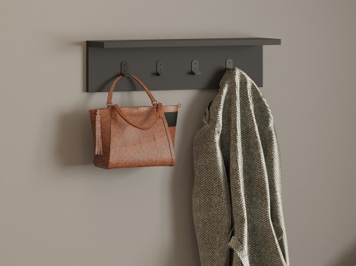 Cuier Elegant, Rustic Wood, UnicUtil, 60 x 14 x 16 cm, Gri