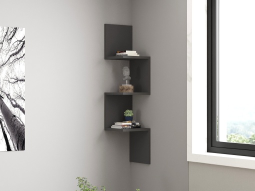 Rafturi perete, Simple Form, UnicUtil, 105 x 25 x 25 cm, Gri